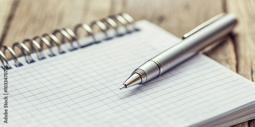 Fototapete writing a to-do list on a notebook page with a pen against a wooden background.