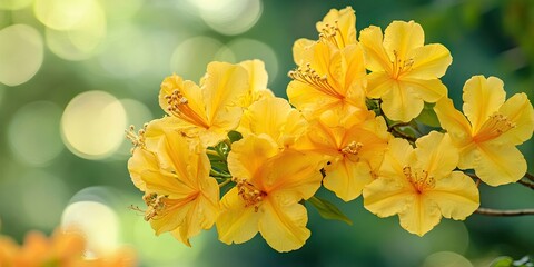 a collection of vibrant and lovely yellow tabebuia flowers