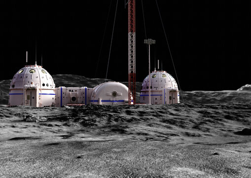 Research centre on Moon, illustration