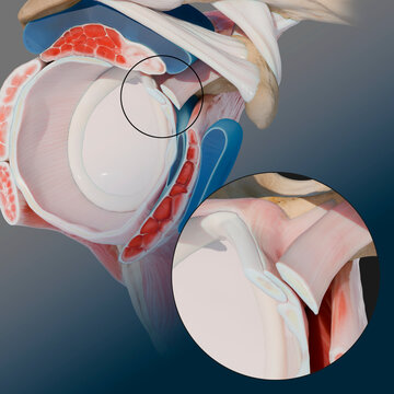 Glenohumeral ligaments and long head of biceps, illustration