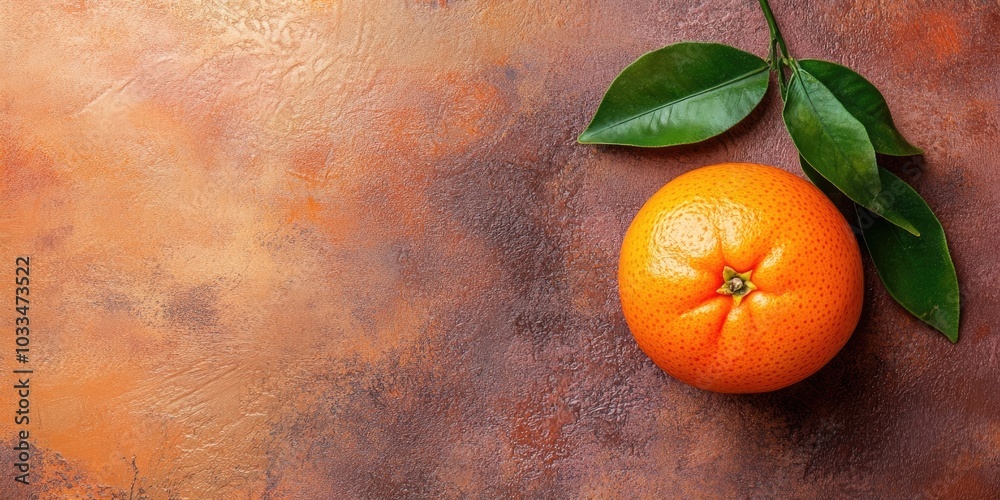 Poster tangerine on an attractive background. high-quality backdrop. copyspace