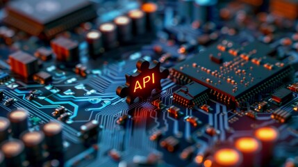 API Integration Concept on Circuit Board