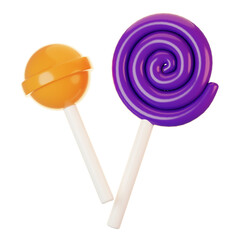 3d render halloween icon concept. 3d render candy