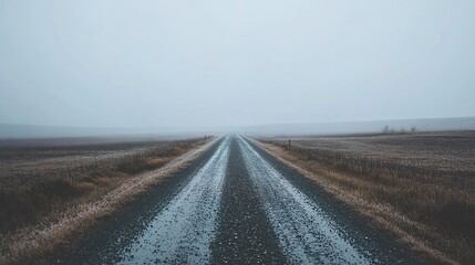 Naklejka premium Dreamy Abstract Illustration of Soft Rainy Weather with Gentle Light Creating a Fantastical Atmosphere Over a Field with a Pebbled Path, Perfectly Composed and High-Quality, Ideal for Advertising and