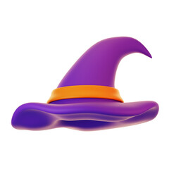 Fototapeta premium 3d render halloween icon concept. 3d render witch hat