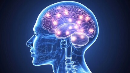 Human Brain Anatomy  Neurology  Neuroscience  X Ray  Medical Illustration