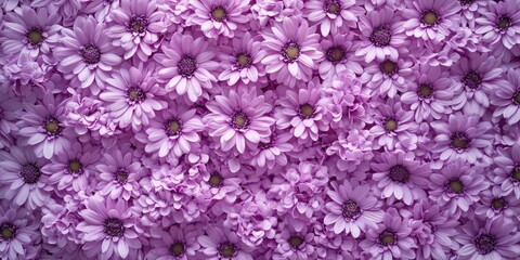 Floral backdrop featuring lilac chrysanthemums. Greeting card with copyspace.