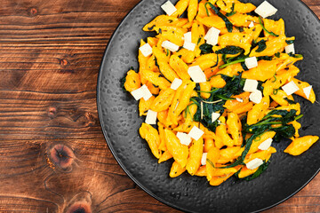Pumpkin gnocchi, vegetarian squash.