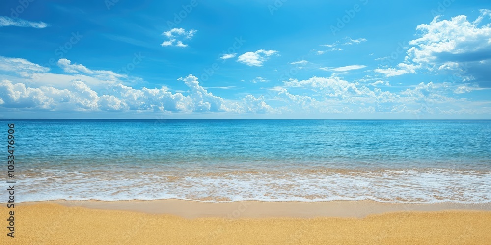 Leinwandbilder empty sea viewed from the beach serves as a useful background - with copy space.