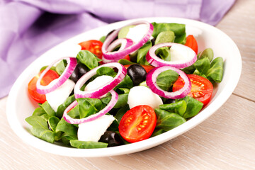 Mixed salad on a plate