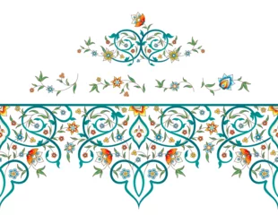 Vector vintage decoration  ornate seamless border, frame for design template. Oriental style element. Luxury floral pattern, vignette. Ornamental illustration for invite, greeting card, packing © Anna Pogulyaeva