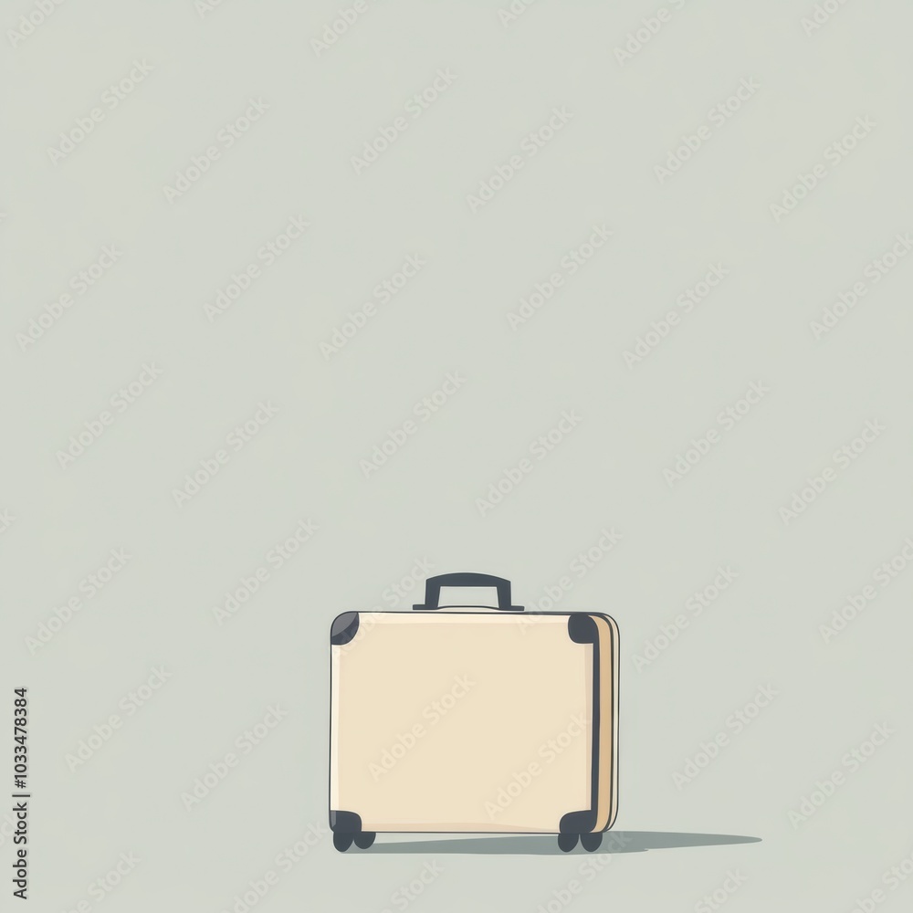 Aufkleber A clean, sharp-line illustration showcases a suitcase with a handle, conveying a sense of travel and adventure in a minimalist style. Generative AI
