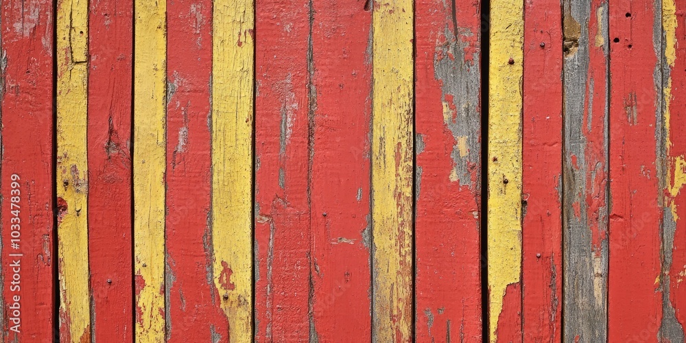 Leinwandbilder close-up of a red background texture featuring a painted rustic wooden panel with vertical lines and