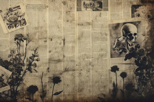 Halloween serial killer newspaper monochrome fragility.