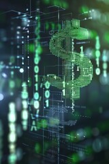 Digital Financial Data with Dollar Sign.