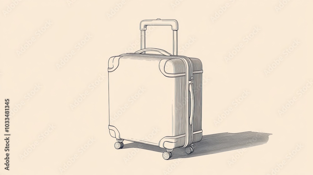 Aufkleber this minimalist illustration showcases a sleek suitcase with a handle, emphasizing clean lines and a