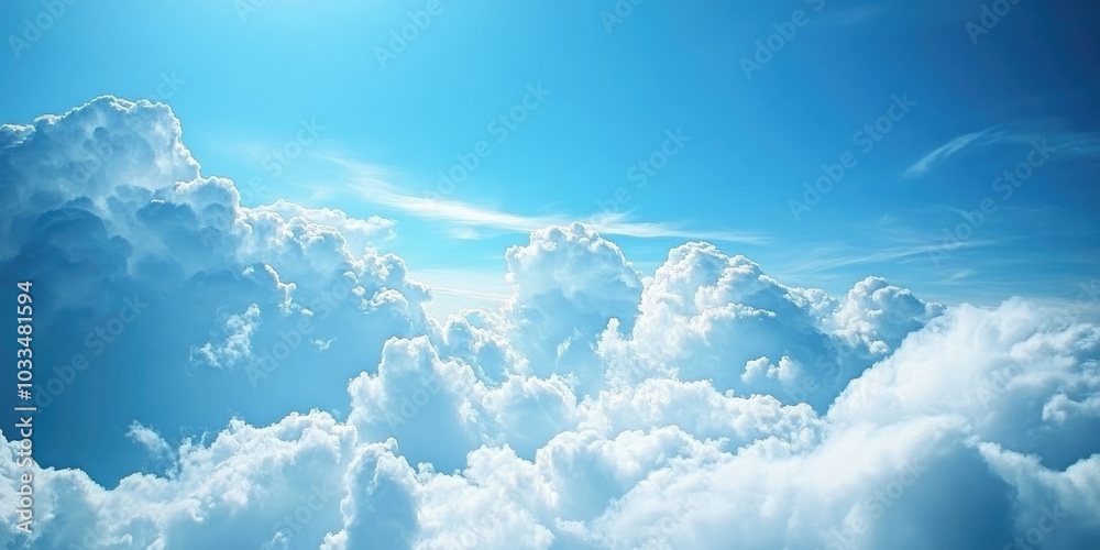 Poster stunning view of cloudscape and azure sky