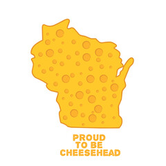 Wisconsin Cheesehead State Outline Illustration