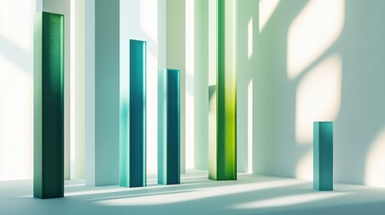 Obraz premium Abstract Composition of Vertical Glass Structures