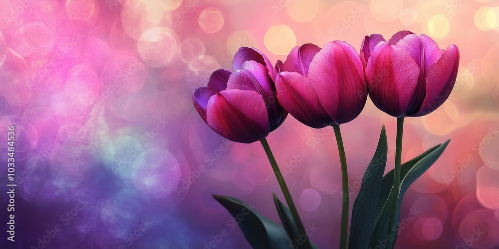 Aufkleber lovely tulips created using color filters.