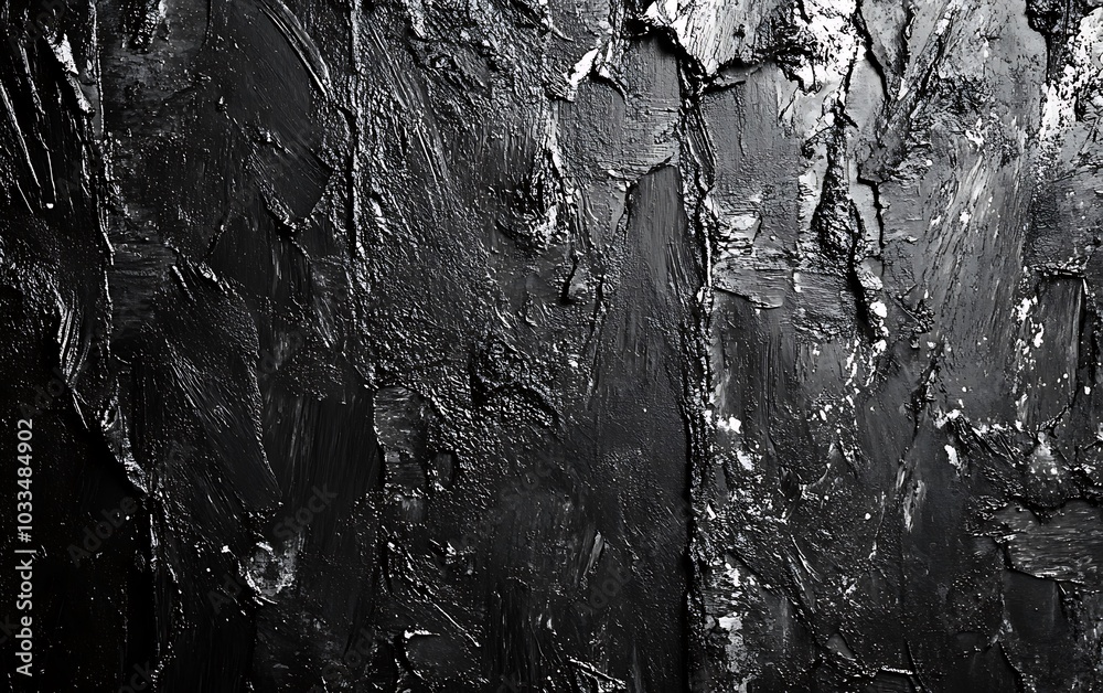Leinwandbilder A textured, dark surface with intricate patterns and a glossy finish, creating a dramatic, artistic appearance.