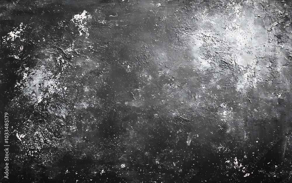 Leinwandbilder A textured black and white abstract background featuring speckles and gradients creating a dynamic visual effect.