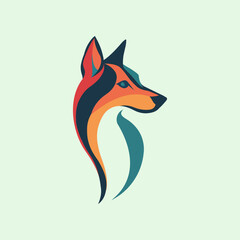 Obraz premium simple abstract dog logo design