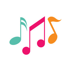 Music note icon logo vector