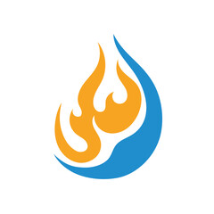Water and fire logo symbol