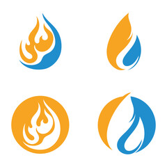 Water and fire logo symbol