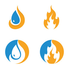 Water and fire logo symbol