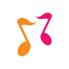 Music note icon logo vector