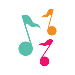 Music note icon logo vector