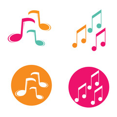 Music note icon logo vector