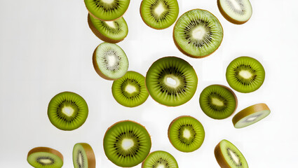 Fototapeta premium Kiwi Fruit Slices, Cutout.