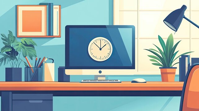 A digital timer on a desk, reminding a remote worker to take regular breaks