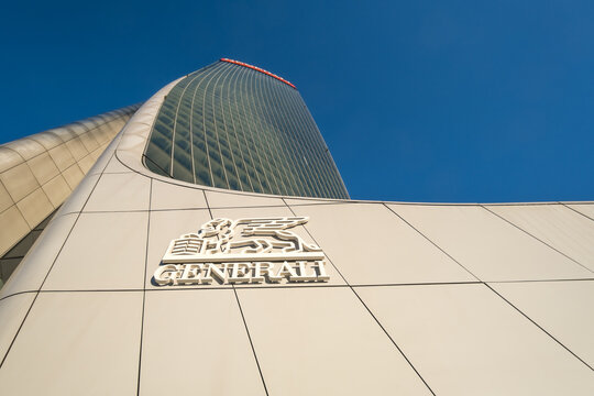 Generali tower and logo, Tre Torri, Milan