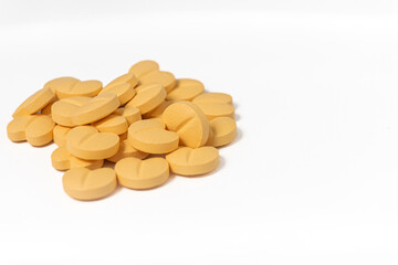 Heart medication pills on a clean white background. Ideal for medical, healthcare, or pharmaceutical concepts, highlighting treatment and cardiovascular health.