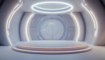 Obraz premium 3D Mech Style C4D Science Fiction Technology Exhibition Background 