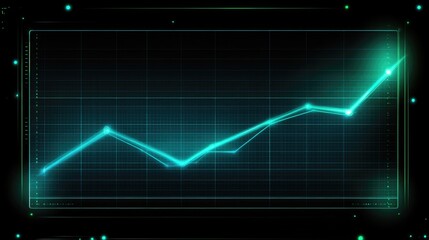 Digital Graph with Rising Trendline Visualization