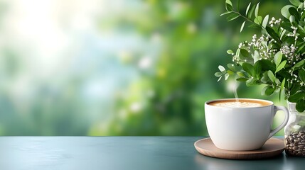 Cozy and modern caf interior with empty menu board or sign comfortable furniture and warm inviting background   perfect for showcasing brand menu or hospitality services