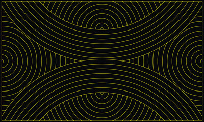 graphic vector of yellow color line circular pattern background with black screen