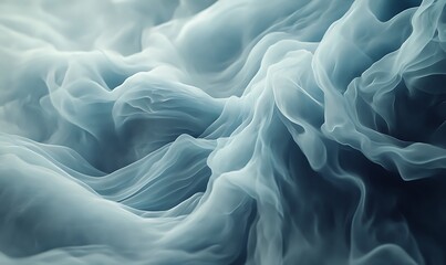 Obraz premium A soft, swirling texture of translucent blue and white forms, reminiscent of flowing water or mist, creating a tranquil and airy atmosphere.