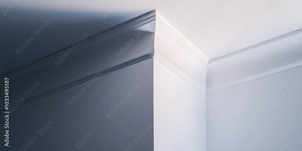 Poster abstract background of the room's upper corner. photograph of a white wall corner. the angle of the 