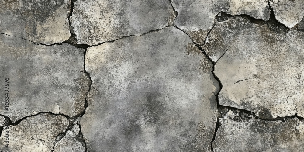 Aufkleber cracked cement with a gray surface layer serving as a background for design