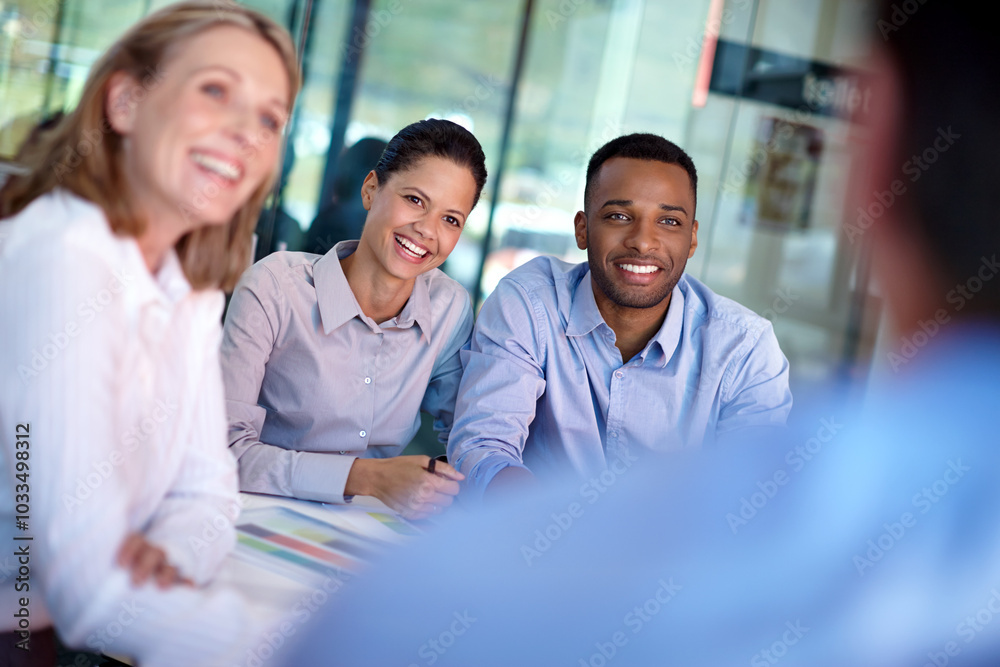 Poster business people, collaboration and happy with team and management of work consultant staff. diversit