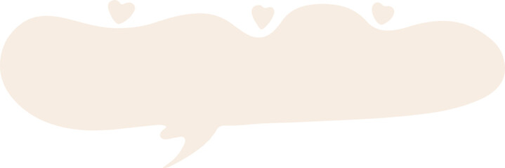 Abstract beige speech bubble with fluid, irregular edges and a small heart shape. Minimalistic design ideal for social media graphics, notes, or text overlays.