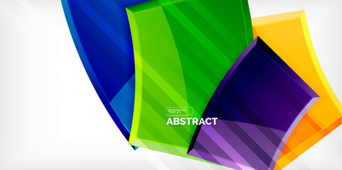 Round 3d shapes, plates background. Creative composition design template