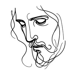 jesus christ portrait art in hand-drawn style for church and spiritual designs