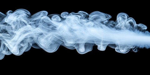 Abstract wispy smoke trails against a black background.